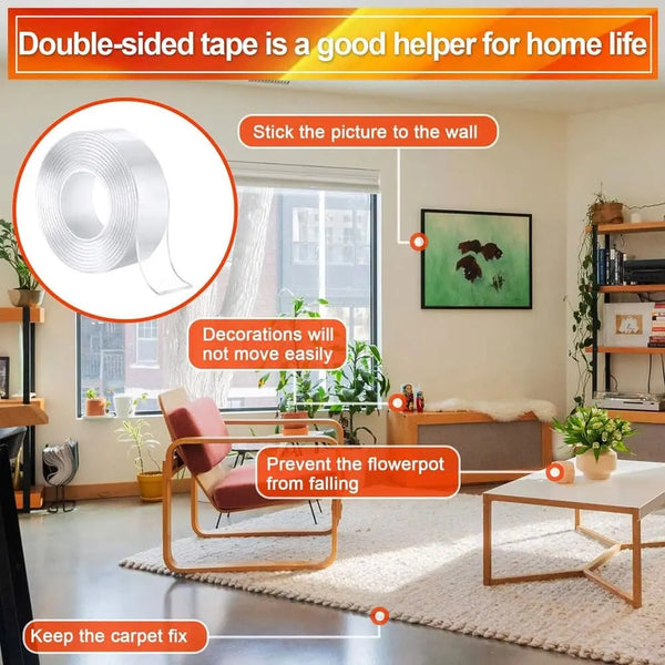 Bandă Dublu Adezivă Transparentă 3m x 30mm — Soluție Practică pentru Orice Proiect! 🛠️✨