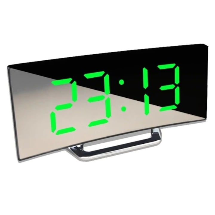 Ceas de Masă Oglindă cu Ecran LED Curbat — Eleganță și Funcționalitate ⏰✨ Imagine principală a produsului