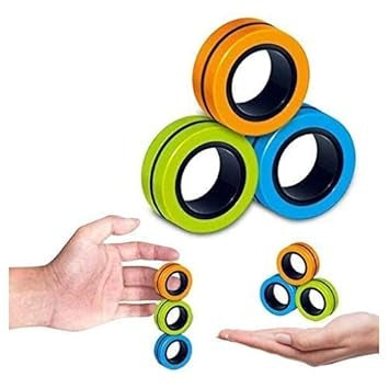 Set 3 Inele Magnetice Antistres Fidget Multicolor — Distracție și Relaxare! 🎉 Imagine principală a produsului
