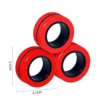 Set 3 Inele Magnetice Antistres Fidget Multicolor — Distracție și Relaxare! 🎉