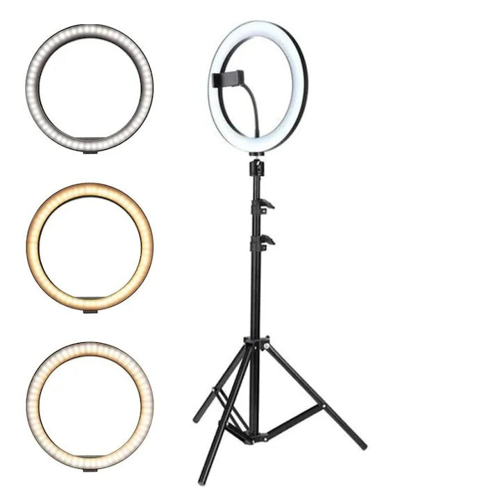 Lampa Circulară LED 30 cm cu Trepied Reglabil — Iluminare Perfectă pentru Creatorii de Conținut 💡✨ Imagine principală a produsului