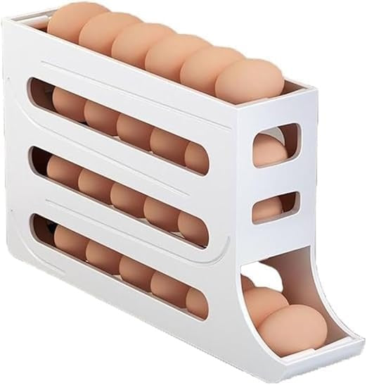 Suport Organizator pentru Oua cu Rulare Automată — Economisește Spațiu în Frigider 🥚✨ Imagine principală a produsului