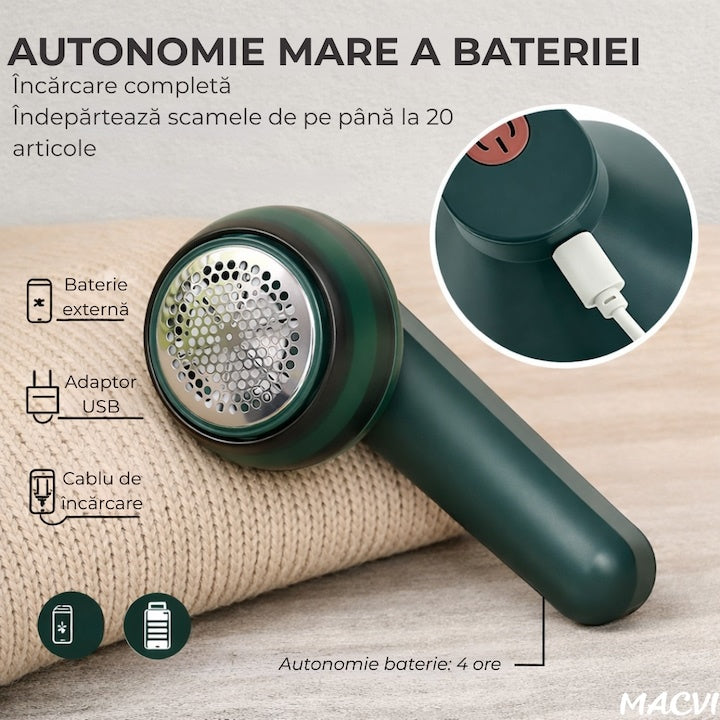 Aparat de Îndepărtat Scame Portabil cu Încărcare USB — Eficiență Maximă 🌟🧥