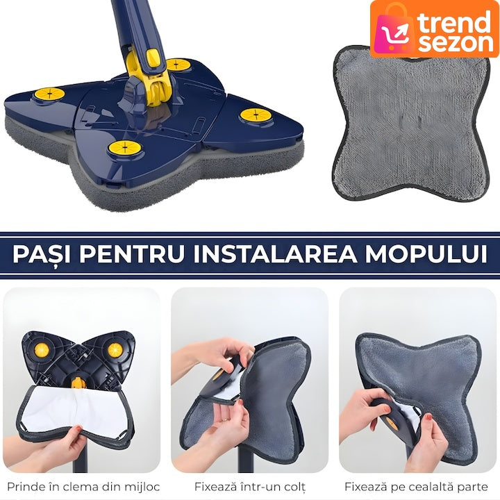 Mop cu Cap Stea 360° Telescopic — Curățare Rapidă și Eficientă! 🧼✨ Imagine secundară a produsului