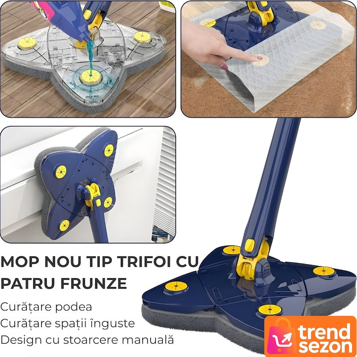 Mop cu Cap Stea 360° Telescopic — Curățare Rapidă și Eficientă! 🧼✨