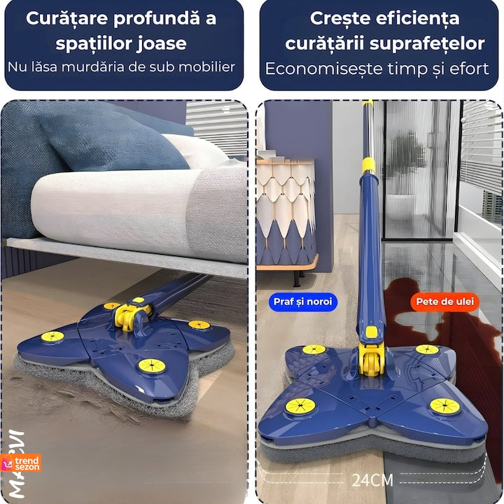 Mop cu Cap Stea 360° Telescopic — Curățare Rapidă și Eficientă! 🧼✨