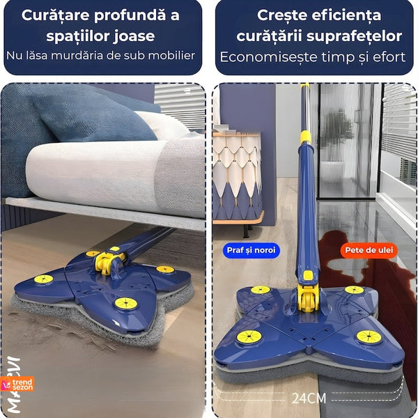 Mop cu Cap Stea 360° Telescopic — Curățare Rapidă și Eficientă! 🧼✨