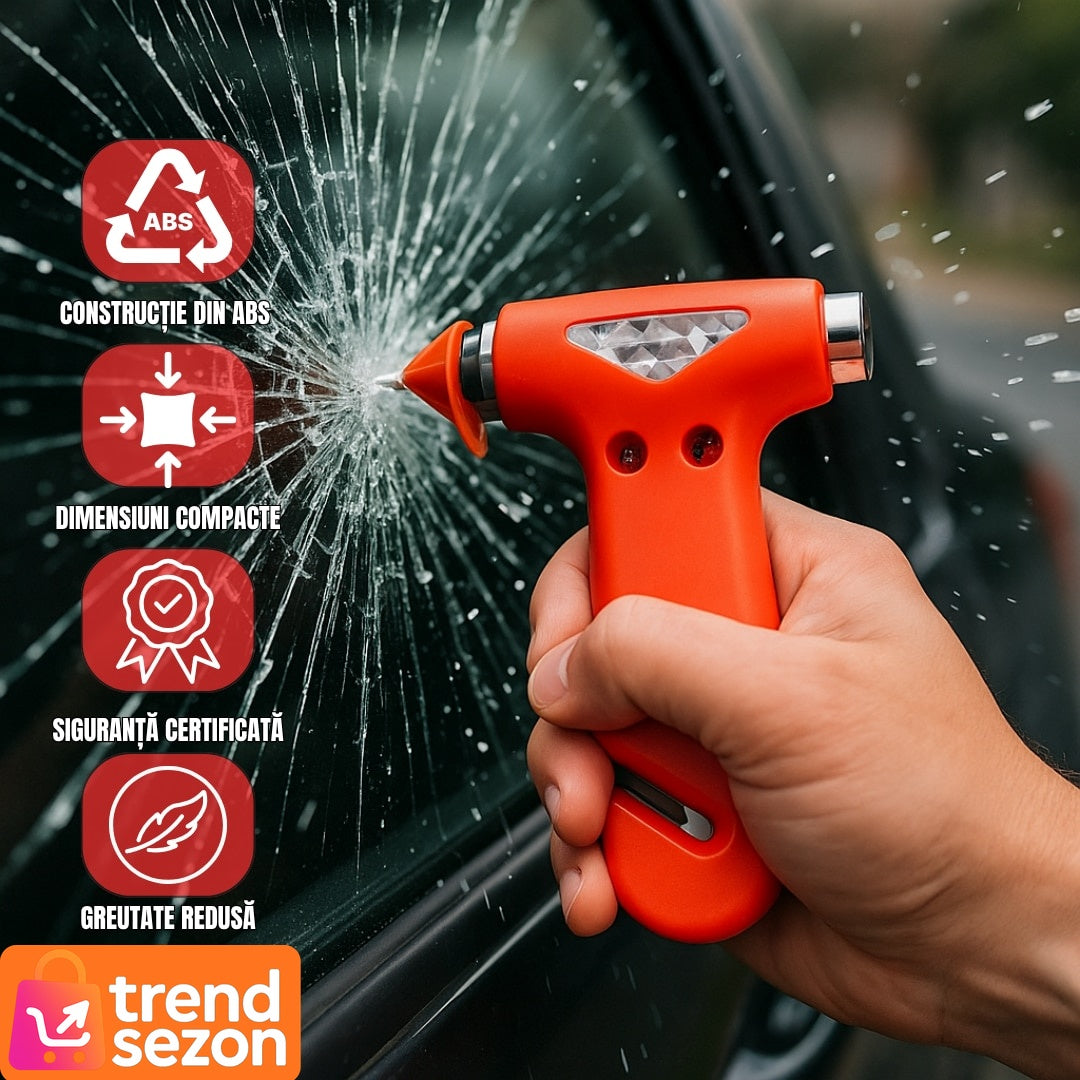 Ciocan de Urgență 3 în 1 cu Cutter pentru Centură — Siguranță Maximă 🚗🔧 Imagine secundară a produsului