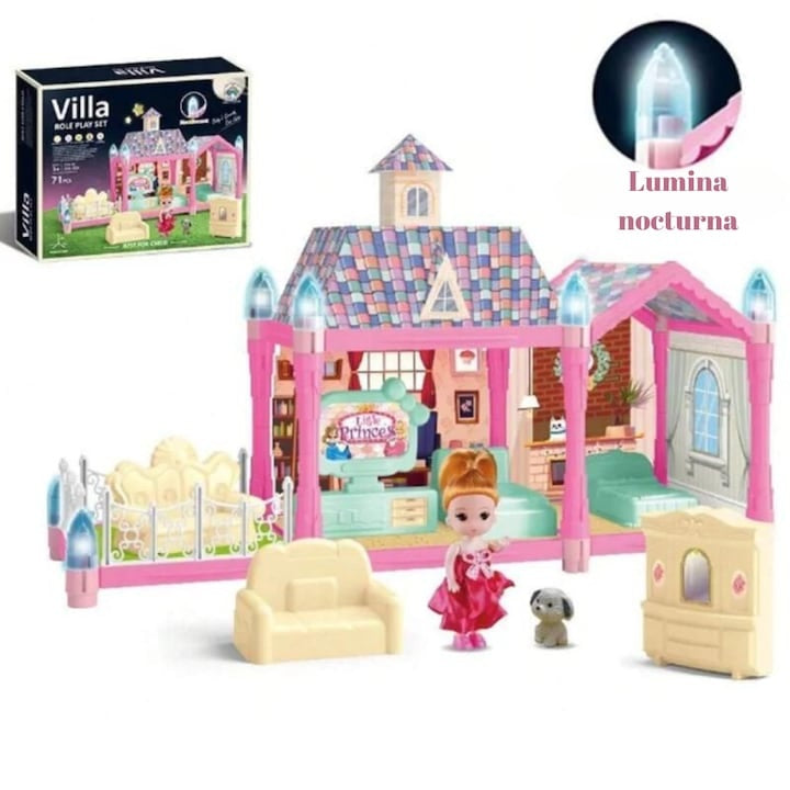 Casuta de Asamblat Luminată 71 Piese — Distracție Galaxie de Exprimare! 🌟🏰 Imagine principală a produsului