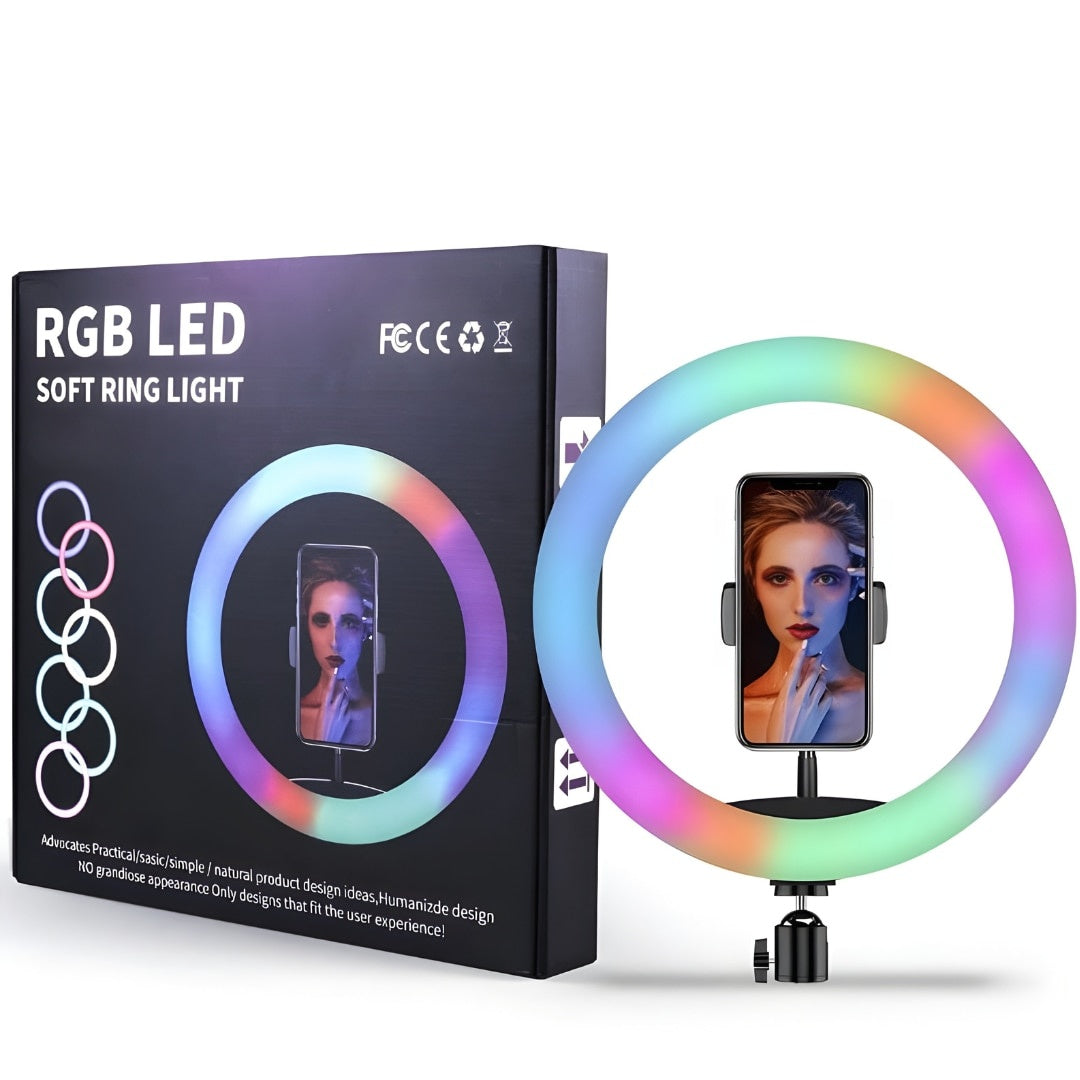 Lampa Circulară RGB LED 26 cm — Iluminare Perfectă pentru Creatori 📸✨