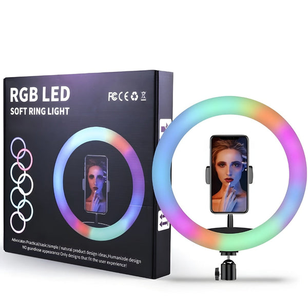 Lampa Circulară RGB LED 26 cm — Iluminare Perfectă pentru Creatori 📸✨