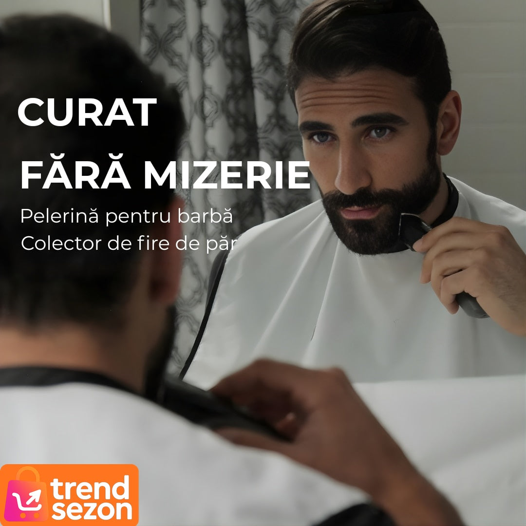 Pelerină Impermeabilă pentru Tuns cu Ventuze — Fără Mizerie, Ușor de Folosit ✂️✨