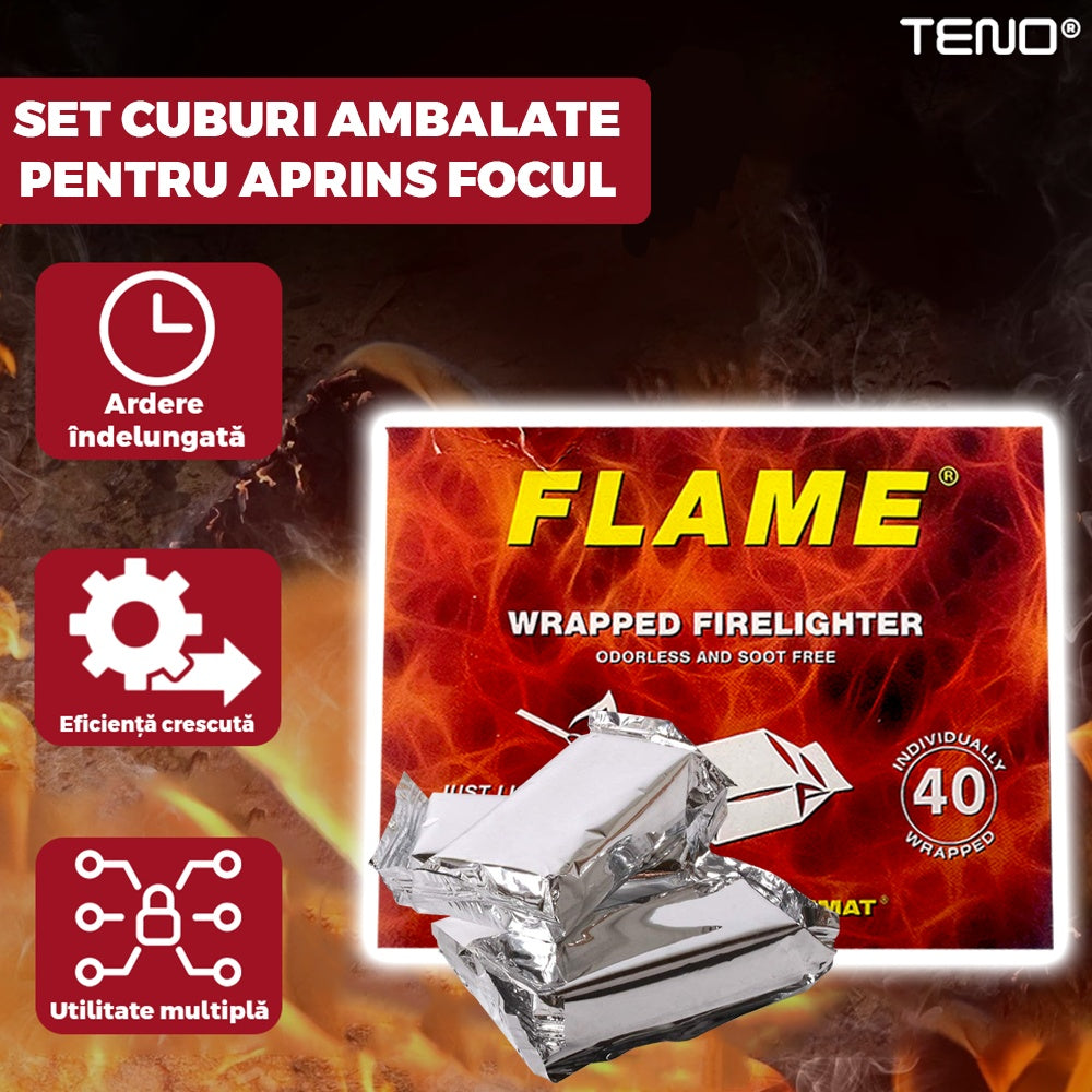 Set 40 Pastile Aprinzătoare pentru Foc — Fără Miros, Ardere Îndelungată 🔥🌲 Imagine secundară a produsului