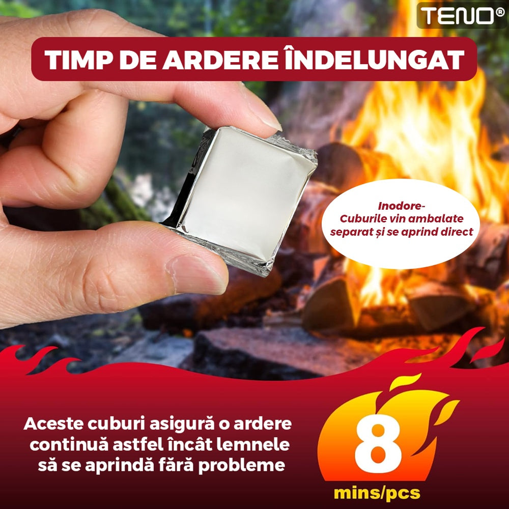 Set 40 Pastile Aprinzătoare pentru Foc — Fără Miros, Ardere Îndelungată 🔥🌲